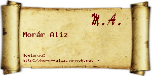 Morár Aliz névjegykártya